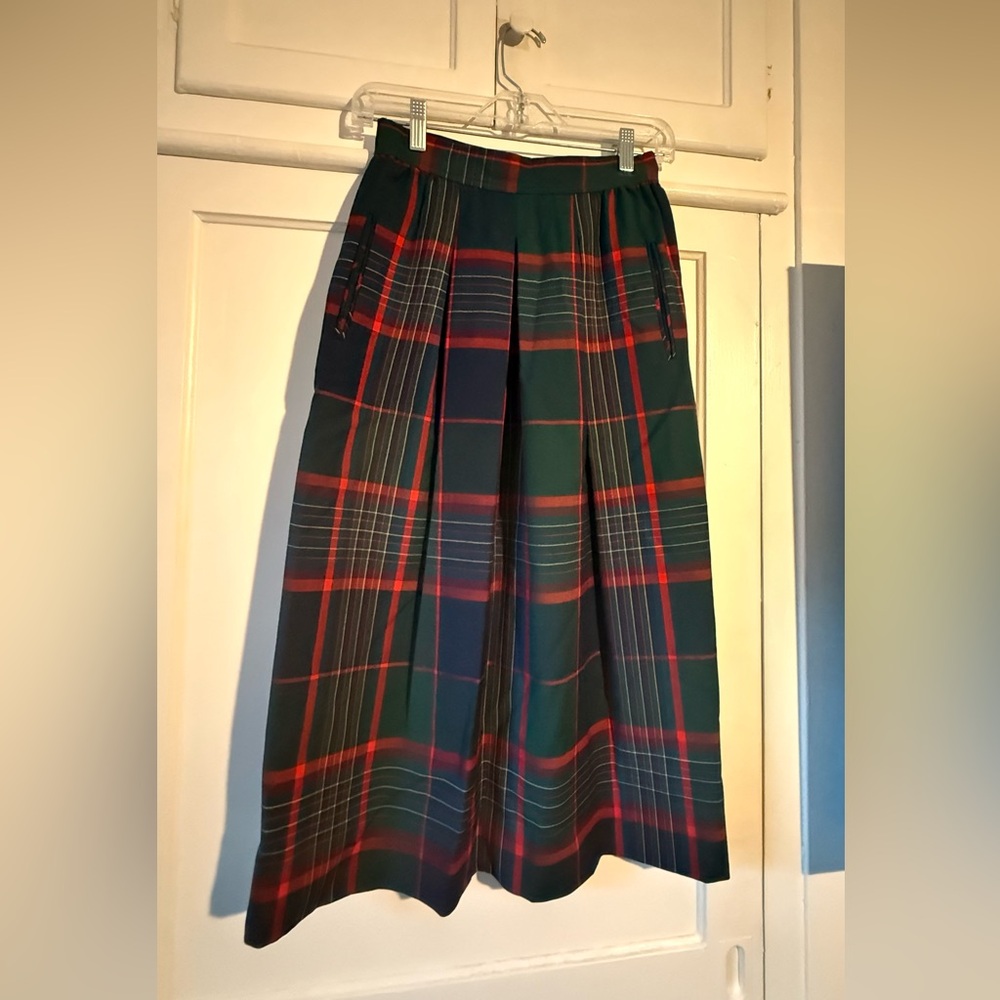 Vintage Pendleton Plaid Wool Midi Skirt | Boho Classic | Waist 12.5”